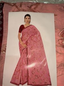 Elegant Pink Floral Saree