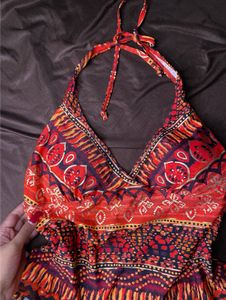 bohot Patterned Halter Top