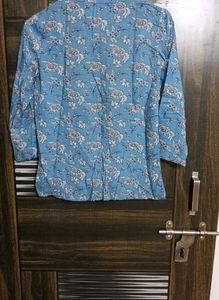 Ice Blue Rayon Top
