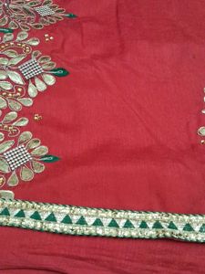 Red Gota Pati Work Saree