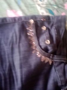 Dark Wash Embellished Denim Jeans