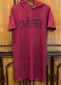 Carefree Hooded T-Shirt Dress