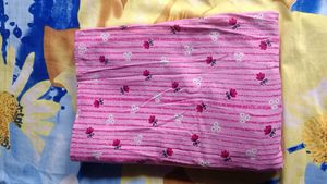 Pink Striped Floral Nightgown