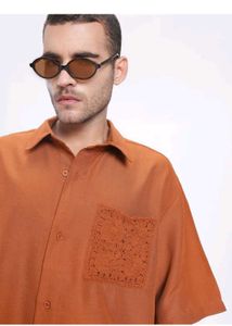Men Oversized Fit Solid Casual Shirt