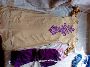 Beautiful Georgette Purple Dress With Embroidery