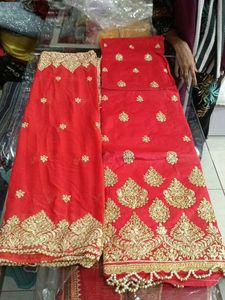 Red & Gold Dress Material