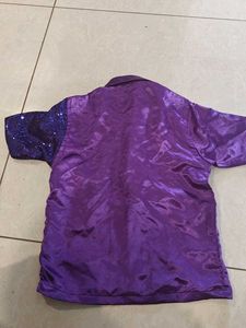 Purple Sequin Half Shirt