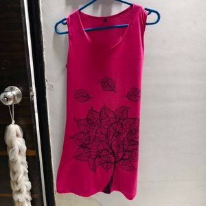 Pink Dress Mid Length Casual Wear