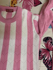 Pink &amp; White Striped Co-ord Set