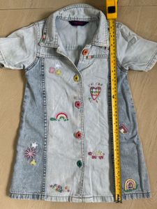 Denim Dress with Patches