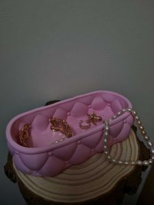 Pink Quilted Jewelry Tray - 3D printed