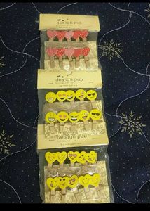 Cute Emoji Clothespins pack of 3 sets