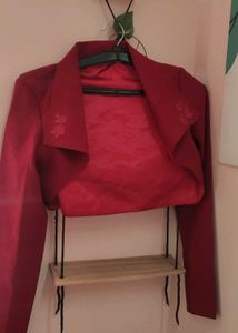 Red Cropped Bolero Jacket
