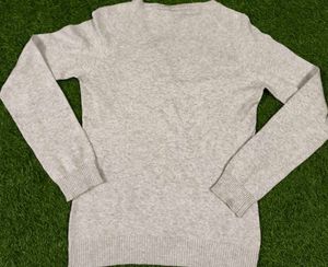Gray V-Neck Sweater