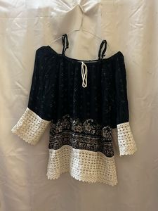 Off Shoulder Black Crochet Top