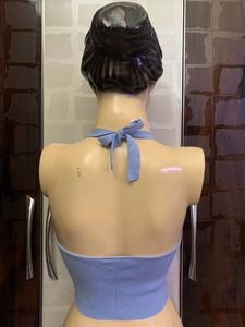 Blue Halter Neck Top
