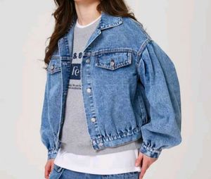 Denim Puff Sleeve Jacket