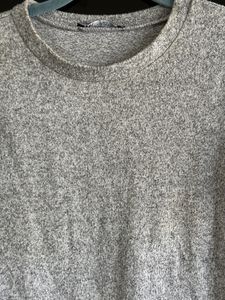 Zara Grey Puff Sleeve Top Size - Small