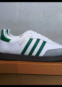 Stylish White &amp; Green Sneakers