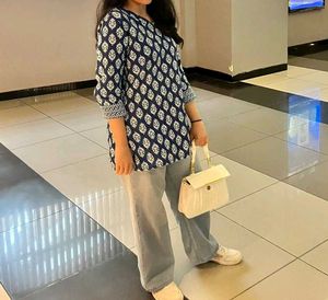 Lucknowi Printed Short Kurti
