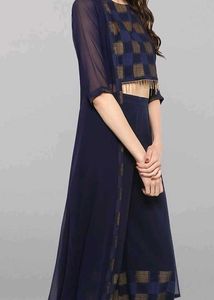 Stylish Navy Blue Ethnic Set