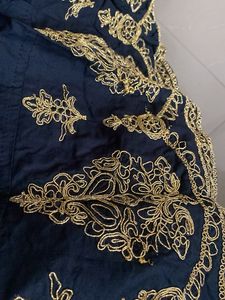 Black &amp; Gold Embroidered Kurta