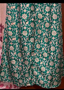 Branded Green-Golden Printed Stylish Dress