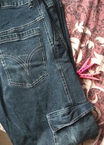 Vintage denim cargo jeans
