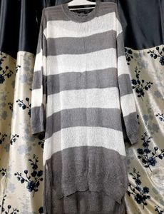 Korean Striped Sweater Dress