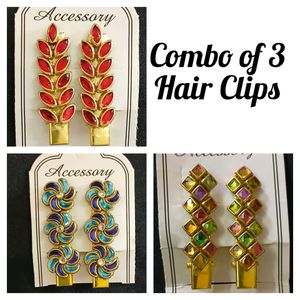 Kundan Stones Hair Clips For Kids