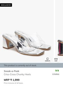 Silver Transparent Block Heeled Sandal