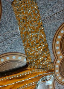 Elegant Yellow Anarkali Kurta with plazo and dupat