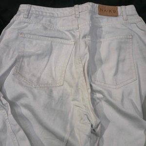 white straight fit denim