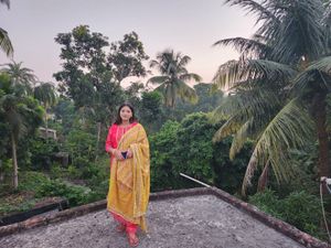 Anubhuti Branded Red N Yellow Party Wear Suit