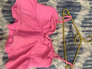 HOT PINK BOW CUTE TOP FOR WOMEN