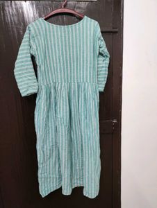 Striped cyan 🩵 with white stripe🤍 Dress