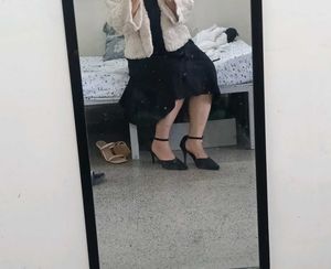 Elegant Black kitten toe heels
