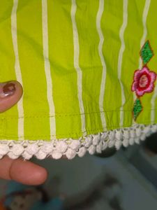 Cotton Green Embroidered Kurta