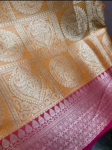 New Contrast Wedding Pattu Saree With Blouse