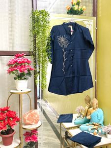 Elegant Navy Blue Kurta With Pants