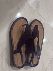 Navy Slingback Thong Sandals