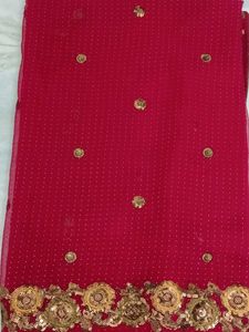 Maroon Colour Tara Embroidary Work