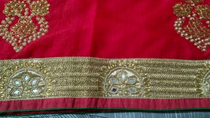 Tomato Pink Saree With Blouse