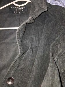 Black Corduroy Casual Jacket