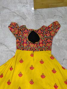 Embroidered Yellow Long Frock