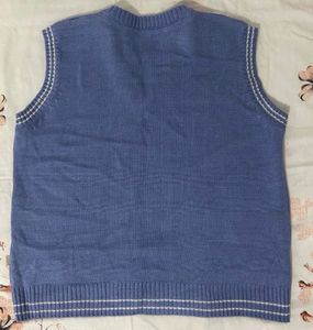 Blue Knit Sweater Vest
