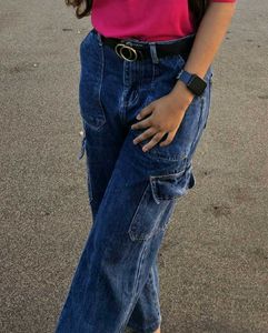 Blue Cargo Jeans Four Pockets