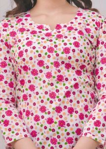 Floral Print Pajama Top