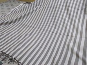 Grey Striped Cotton Bedsheet Bhagalpuri Topsheet