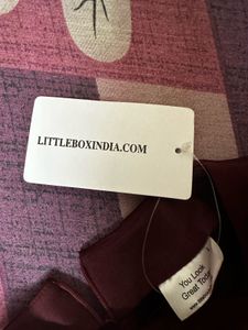 Stitching bell Sleeve Midi Dress Maroon